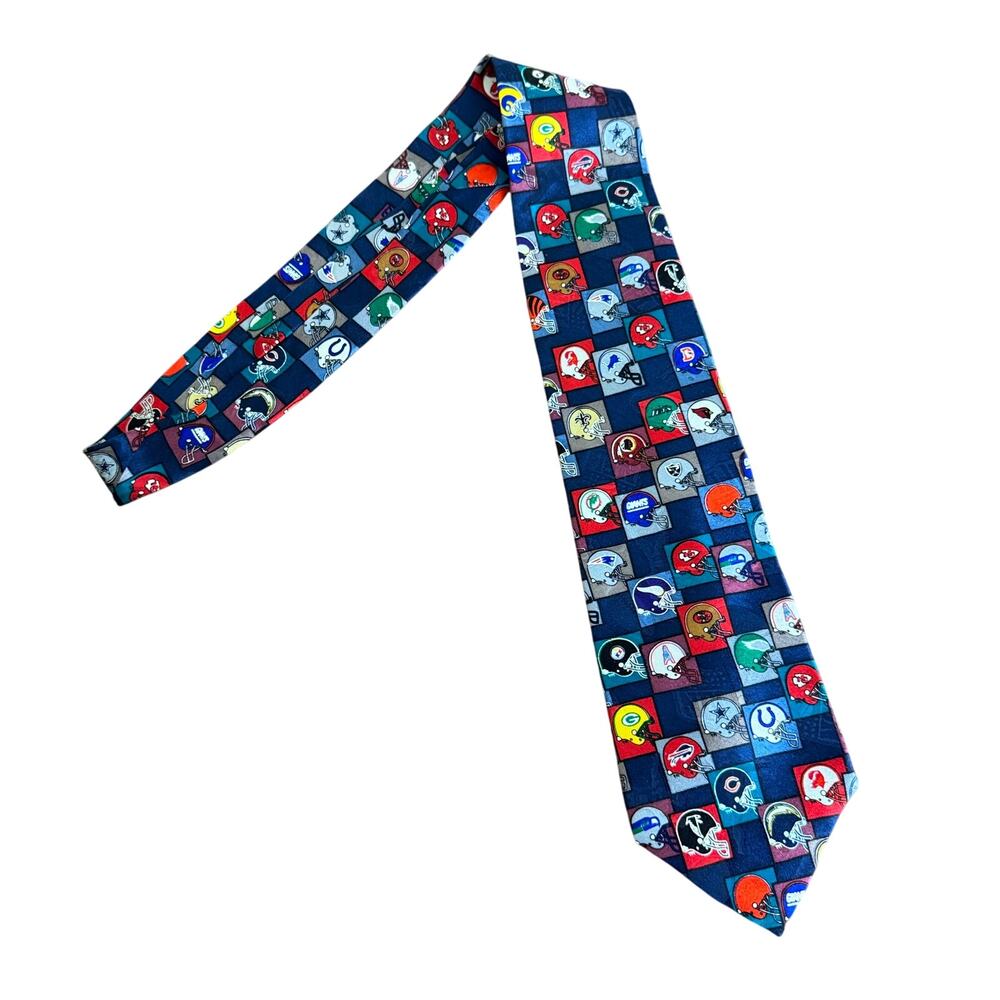 NFL Team NFL Vintage 1990s AFC NFC Helmet Men's 100% Silk Tie‎ Standard Size